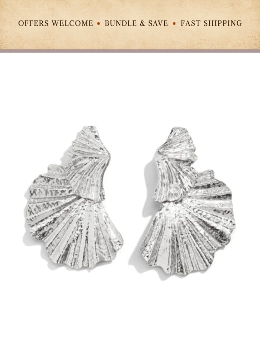 Large Ginkgo Leaf Drop Dangle Earrings Lightweight Alloy Statement